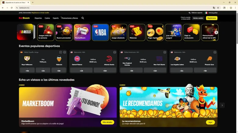 Главная страница BetBoom казино